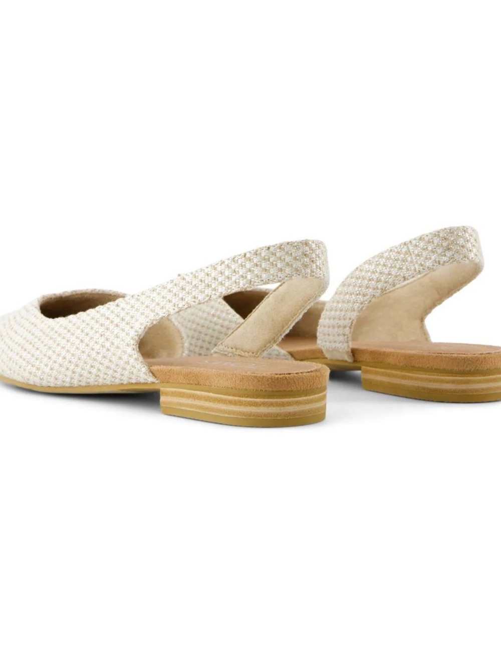 TOMS | Women's Alene Cream Tan Woven Slingback d’Orsay Flats 10 Career Secretary - Picture 10 of 16